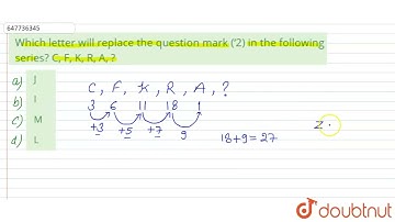 Which letter will replace the question mark (‘2) in the following series? C, F, K, R, A, ? | CLA...