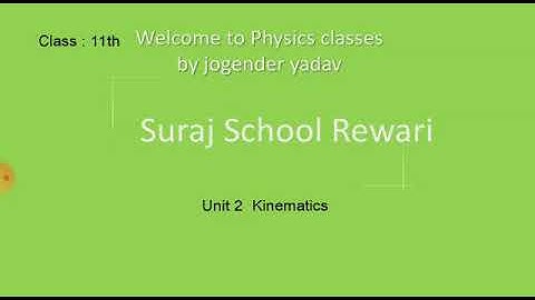 Suraj School Rewari 11th Physics Unit-2 Kinematics by Jogender Sir