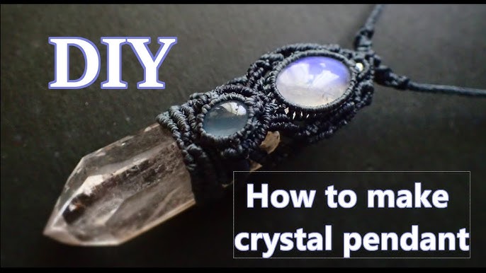 DIY macrame crystal necklace 