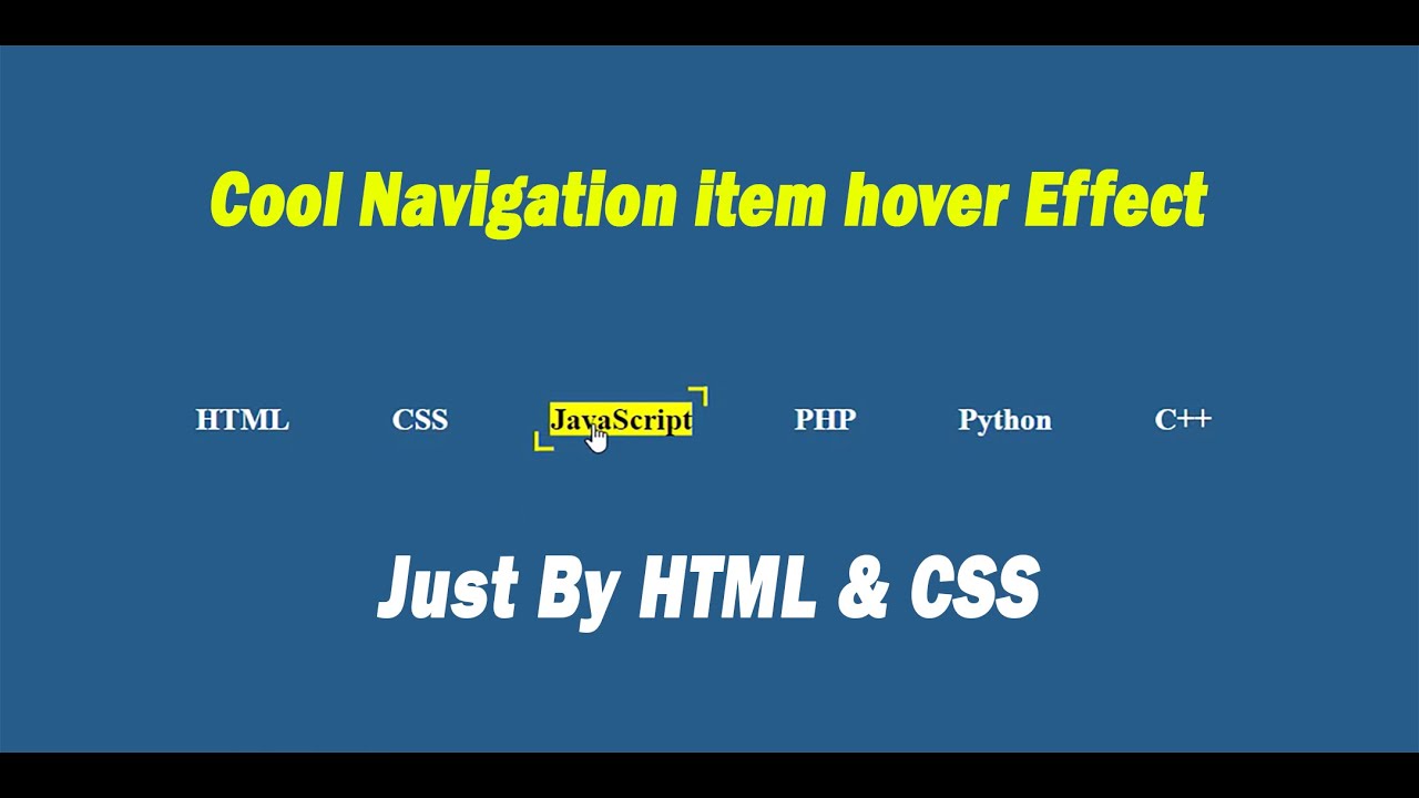 Cool Menu Items Hover Effect in CSS - YouTube
