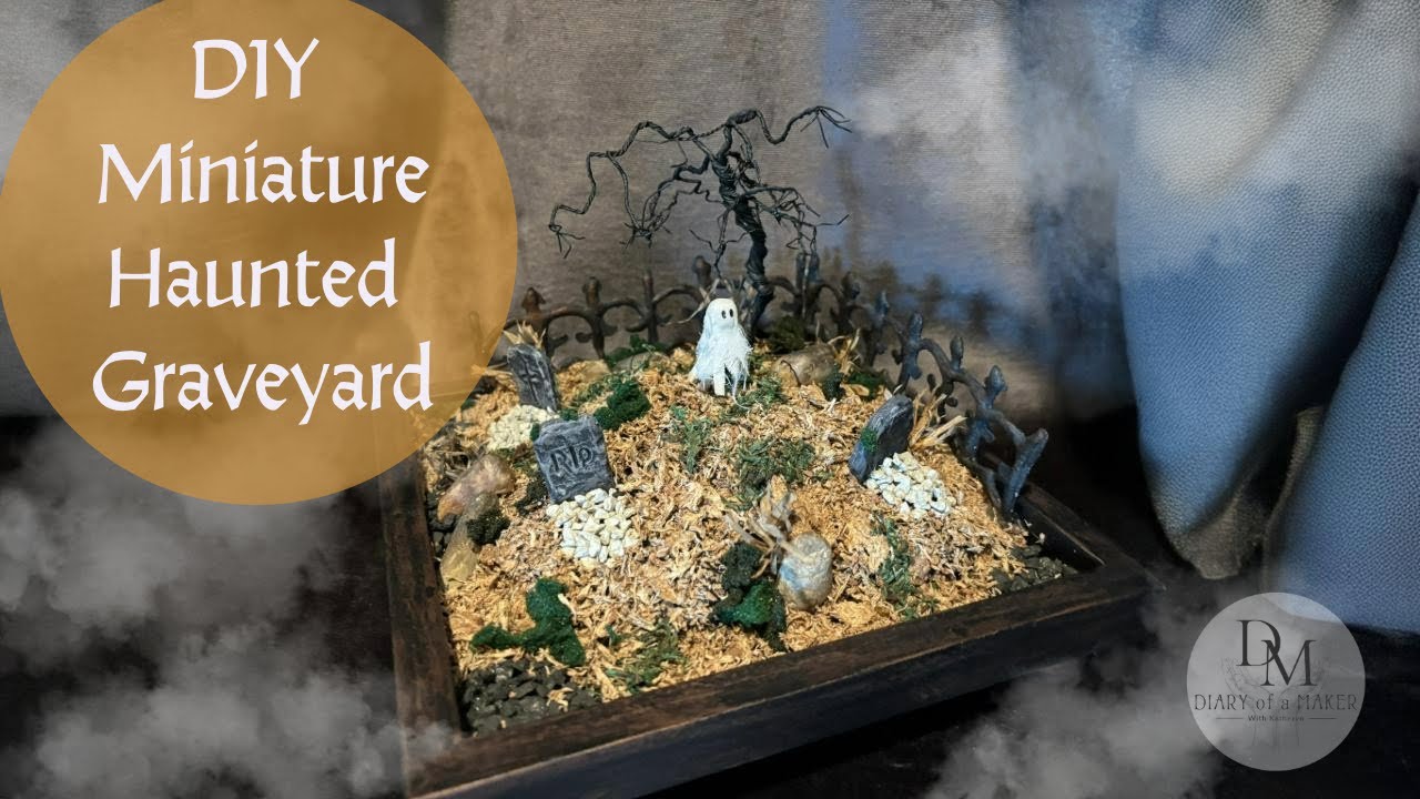 Miniature Haunted Graveyard Diorama DIY- Spooky Halloween Decor - YouTube