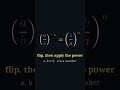 A Negative Exponent Flips the Fraction: (a/b)⁻ⁿ = (b/a)ⁿ #Shorts