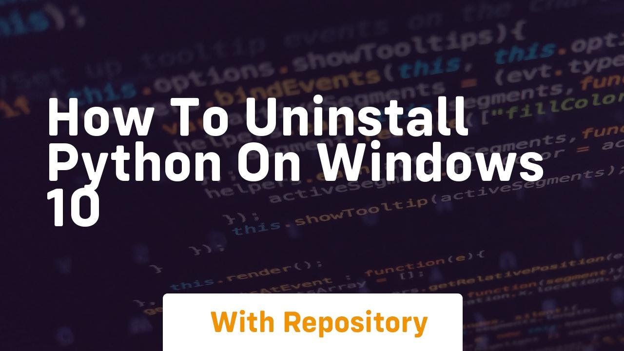 How to uninstall python on windows 10