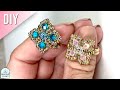 How to make a beaded ring with 4mm bicone crystals and seed beads // THE FOUR CORNERS RING