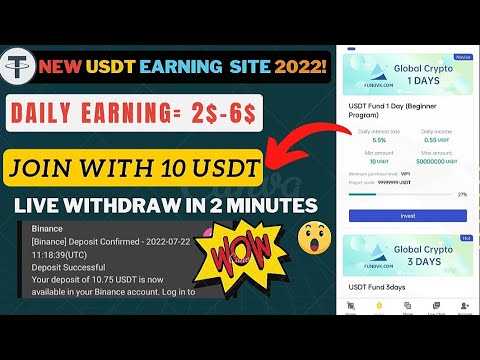 How to get usdt from fundvk.com withdraw proof | make money online without investment| earning site