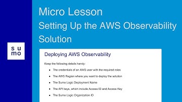 Micro Lesson: Setting Up the AWS Observability Solution