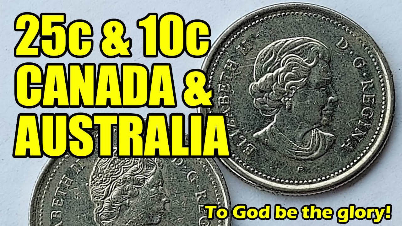 Canadian 25 Cents - Australian 10 Cents Commemorative Coins | Free Giveaway Turkey 50 Kurus coin