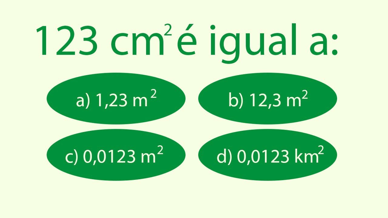 ExercÍcio Como Converter CentÍmetros Quadrados Para Metros Quadrados