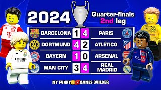 Champions League 2024 Quarter-finals ALL GOALS Recap (2nd leg) in Lego Football