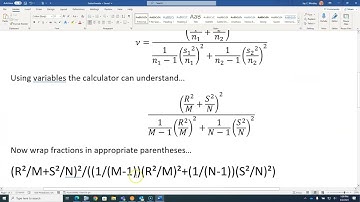 Satterthwaite Degrees of Freedom on TI-84