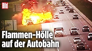 Autounfall endet im Feuerball: Autos explodieren auf US-Highway | Ohio