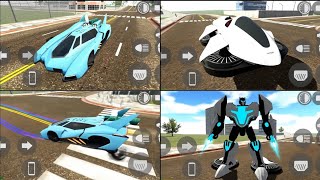 🚀🔥 &quot;New Buggati Chiron🚗+Flying Robot Car 🚙 Cheat code 🤩 New update ⚡Indian bike driving 3D&quot; 🚀🌀