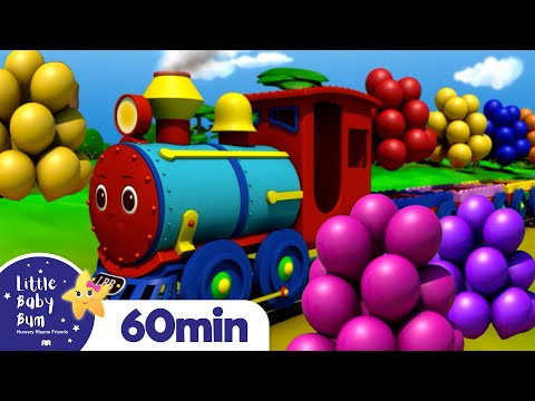 Learn COLORS with BALLOON TRAIN! +More Nursery Rhymes and Kids Songs | Little Baby Bum