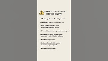 7 HARD TRUTHS MOST PEOPLE REALIZE TOO LATE #Psychology #Mindset