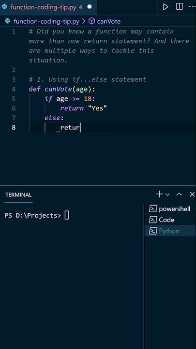 Multiple Return Statements in a Python Function #Shorts - YouTube