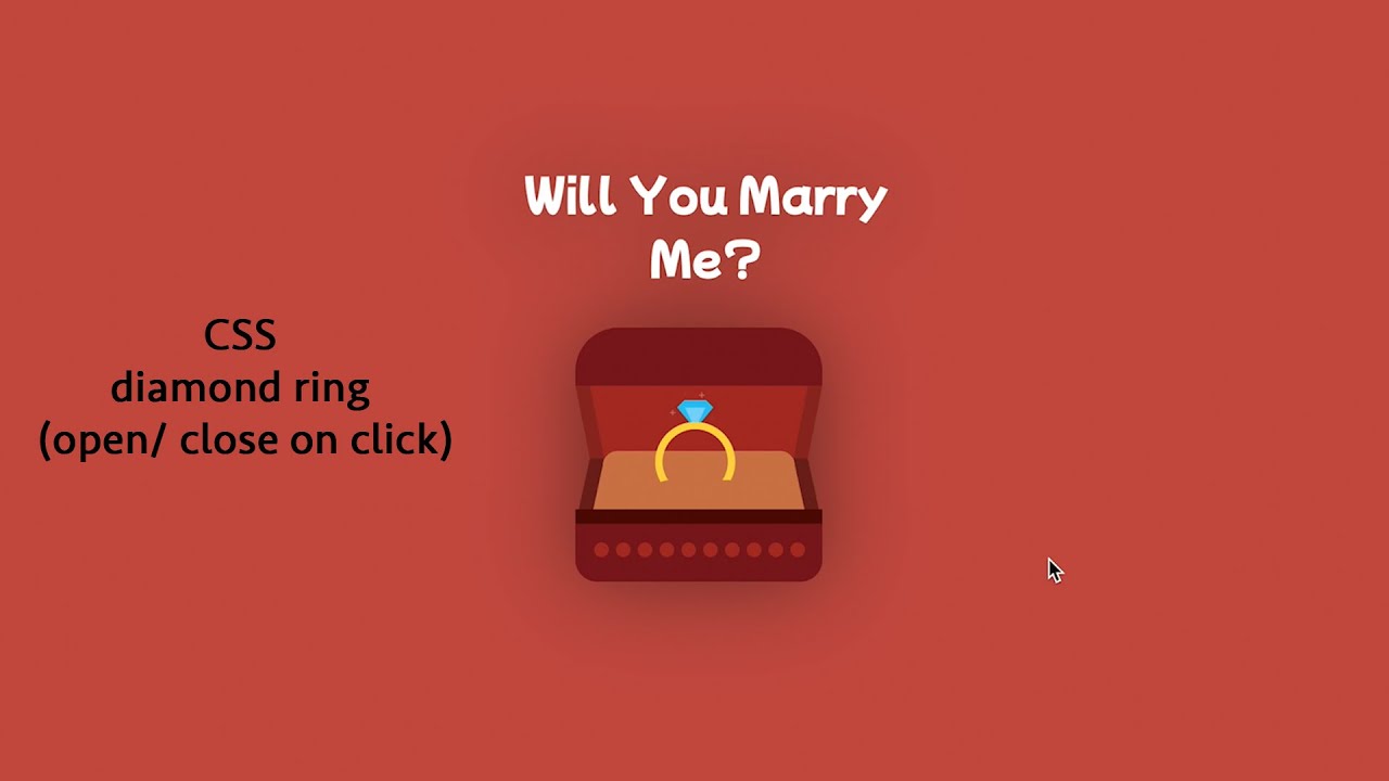 Css Ring Sign CSS diamond ring (open/ close on click) - YouTube