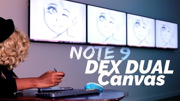 Using the Note 9 as a Cintiq on four 4K monitors?!? Samsung Dex Dual Canvas Mode First Impressions