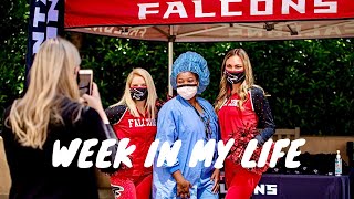 Lots of Falcons appearances during... FINALS WEEK?!