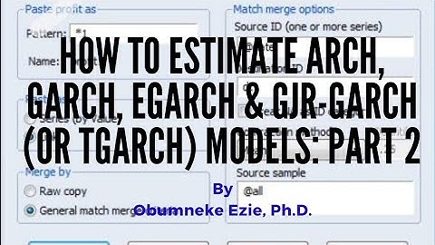 EViews: (2 of 3) How to Estimate ARCH, GARCH, EGARCH & GJR-GARCH (or TGARCH) Models