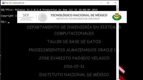 Procedimientos almacenados en Oracle 11g