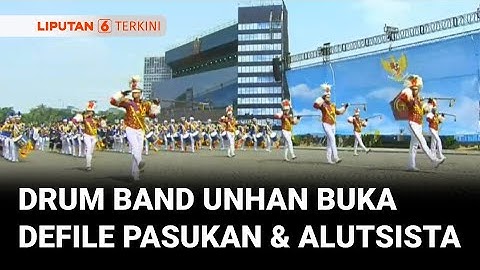 Drum Band Universitas Pertahanan RI Awali Defile Pasukan dan Alutsista di Peringatan HUT ke-80 TNI