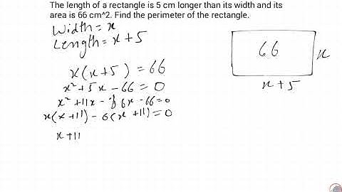 The length of a rectangle is 5 cm longer than .... Find the perimeter of the rectangle.