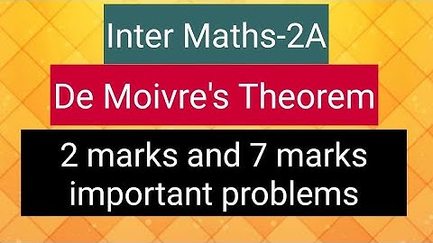 Inter Maths-2A- De Moivre