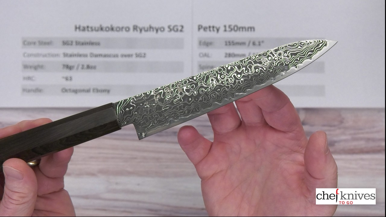 Hatsukokoro Ryuhyo Kurozome SG2 Damascus Petty 150mm