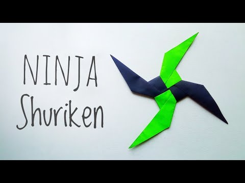 Origami Shuriken. How to make paper ninja star boomerang. Cool paper weapons diy.