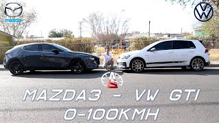 Comparativo de Golf GTI y Mazda3 Turbo  Comparando dos interpretaciones del hatchback (0100km/h)
