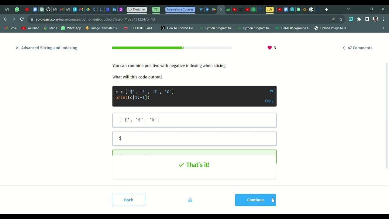 60 Advanced Slicing and Indexing | Introduction to Python | Sololearn ...