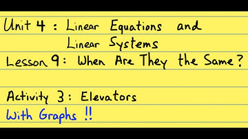8th Grade Illustrative Mathematics: Gr. 8; U4; Lesson 9-3: Elevators; with graphs