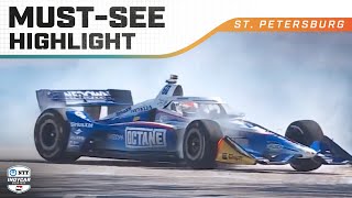 Felix Rosenqvist, Marcus Armstrong pull off incredible saves in St. Pete practice | INDYCAR