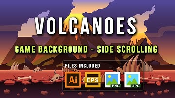 Game Background - Volcanoes - Parallax Side Scroller