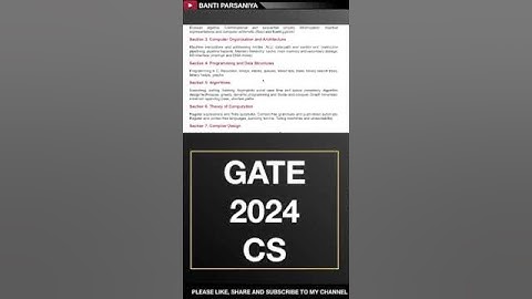 OFFICIAL GATE 2024 CS SYLLABUS | SYLLABUS OF GATE COMPUTER SCIENCE  #shorts #gateexam  #gate