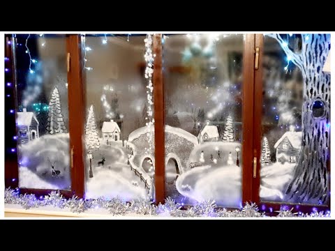 Snow Spray Window art /Christmas Windows