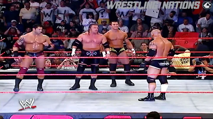 Goldberg vs Triple h,Batista and Randy Orton 3 on ...