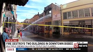 Fire destroys two buildings in downtown Bisbee, nearby businesses forced to close