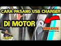 Cara pasang usb charger di motor  how to install usb charger on bike