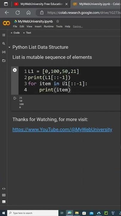 Python List print a list in reverse order short-form and use a for loop ...