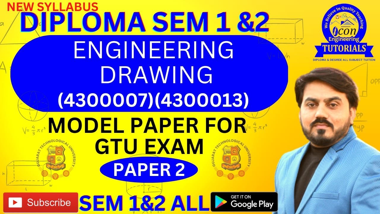 DIPLOMA SEM 1 ENGINEERING DRAWING MODEL PAPER 2 ||  MECHANICAL AND CIVIL  SEM 2 ELECTRICAL  