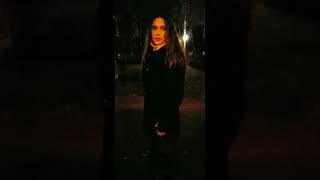 Crossdress walk in the evening city