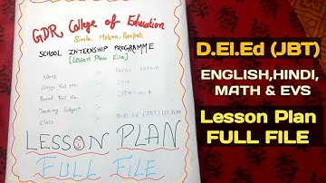 D.El.Ed (Jbt) - Lesson Plan Full File | पाठ योजना | Exam Totka