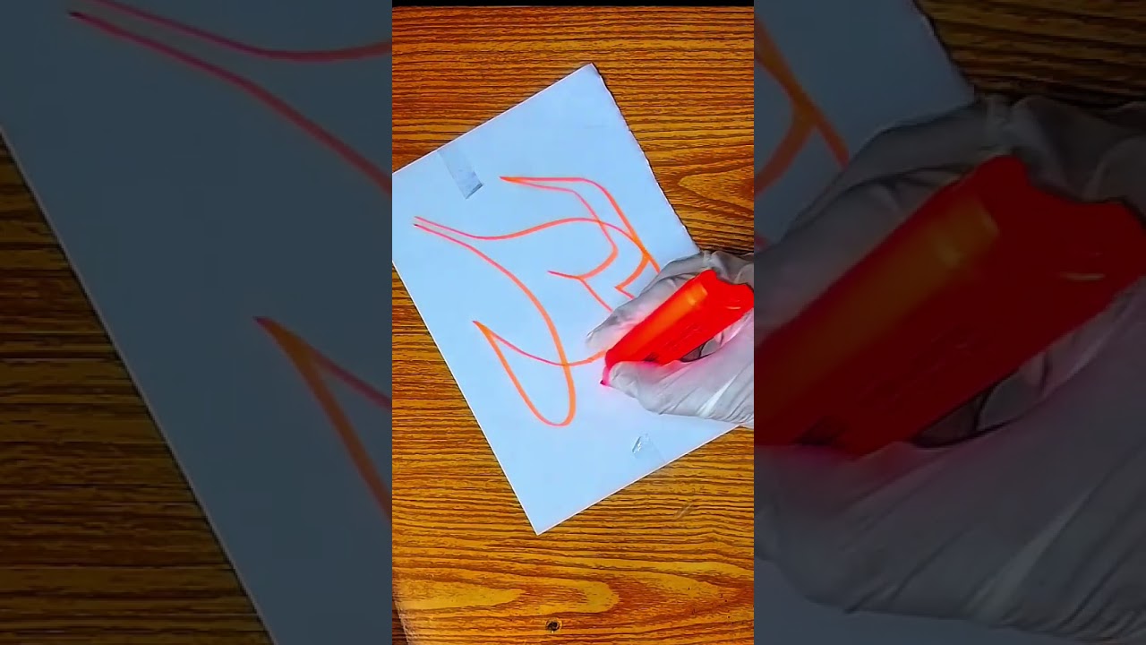 Beautiful Allah Name Calligraphy 🧡 | Orange Marker Art | Arabic Islamic Calligraphy