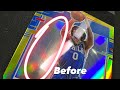 Modern era sports card restoration print lines  surface residue removal