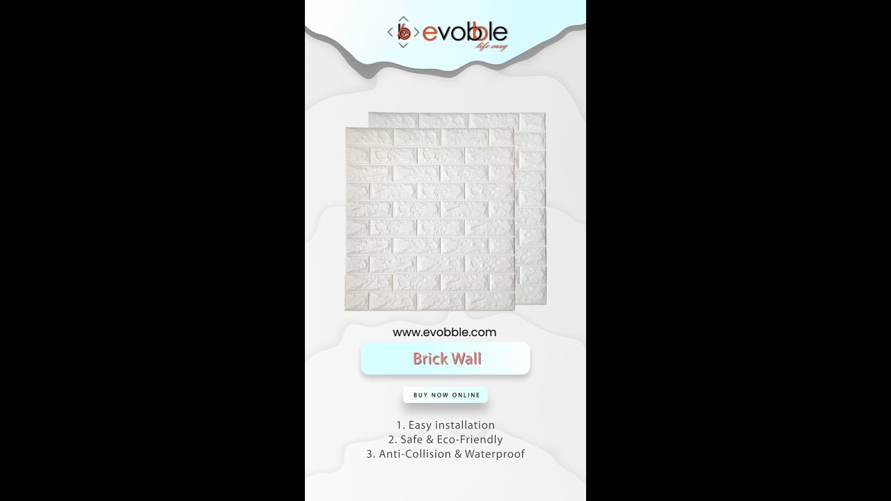 Background Wall 3D Brick Wallpaper (Demo+Review) | Evobble onile shop | smart 3d wallpaper | evobble