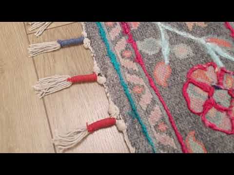 Holi Serisi El Dokuma Çiçek Desenli Gri Kilim inceleme videosu kapak görseli