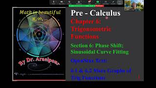 2024 Fall Math 111 Section 6.2 Phase Shift & Sinusoidal Curve Fitting