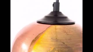 Burnished copper pendant light