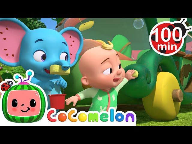 Bus Wash Song + MORE Cocomelon Animal Time Nursery Rhymes & Baby Animal Stories class=